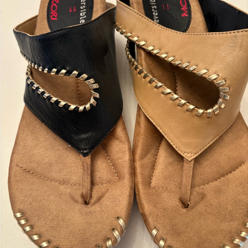 Modzori Tita Reversible Mid Wedge Sandals. Size 11